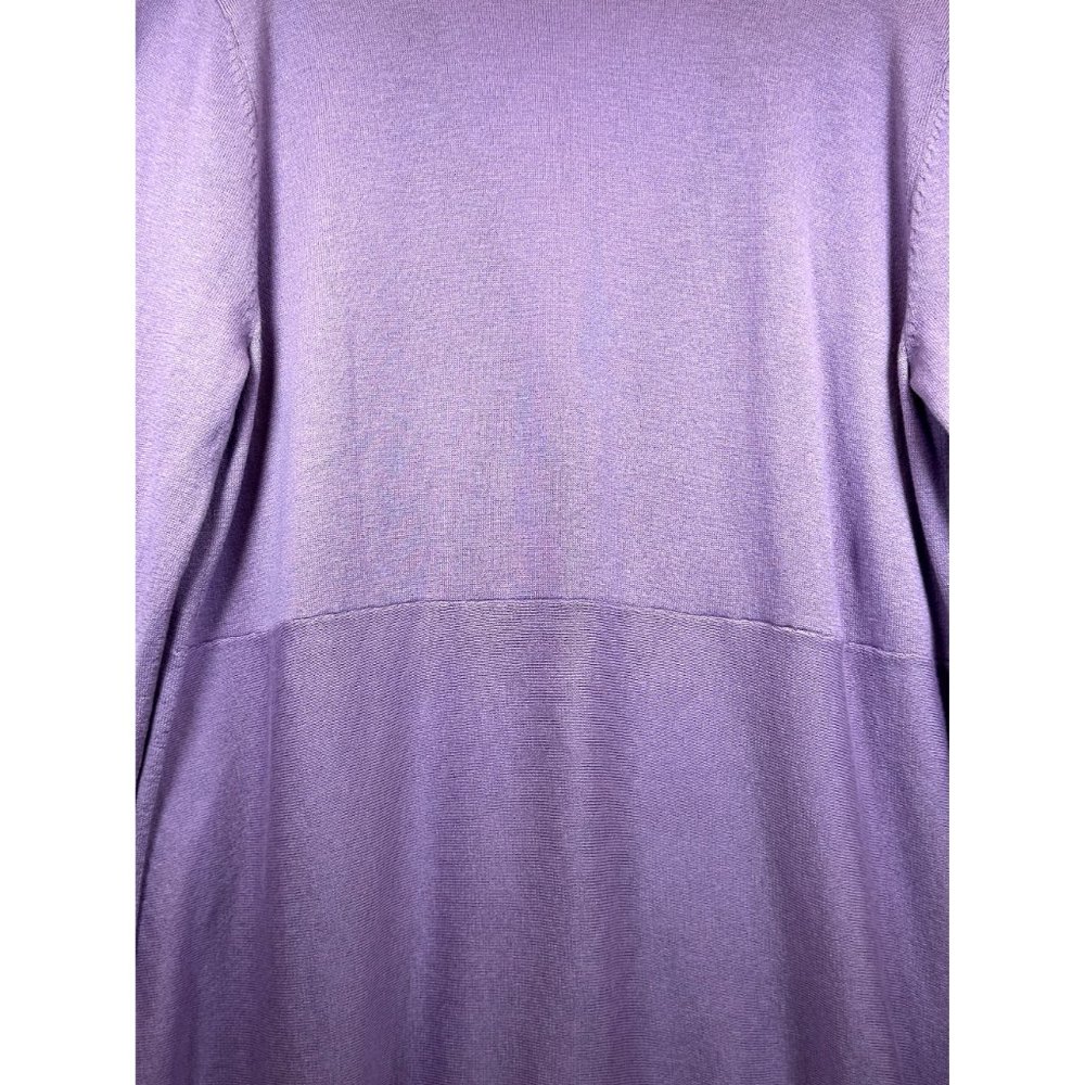 J.Jill Sweater Cardigan Size Medium Single Button Closure Long Sleeve Purple - Picture 6 of 9